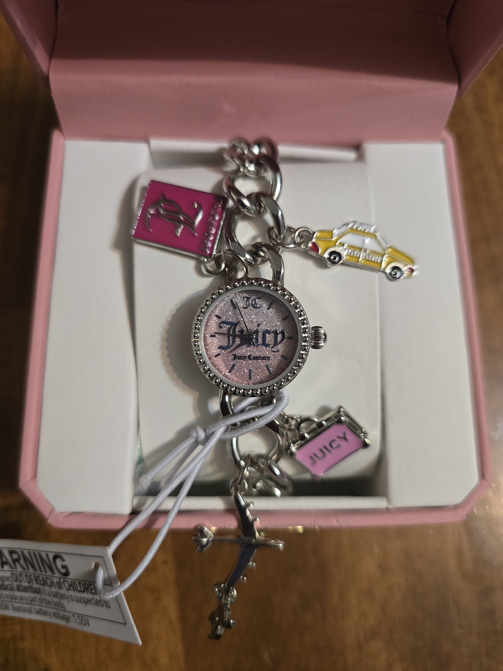 Juicy Couture Pink Charm Bracelet Watch